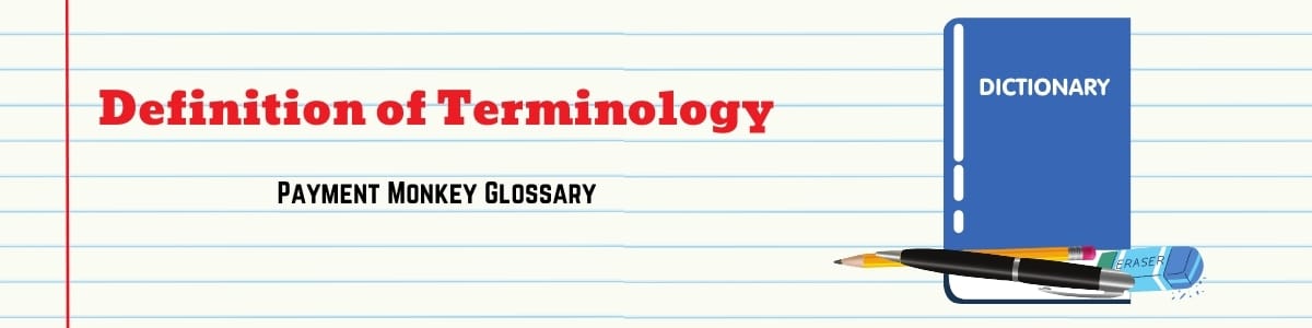 A picture of a cartoon dictionary on the background of the lined paper with a margin