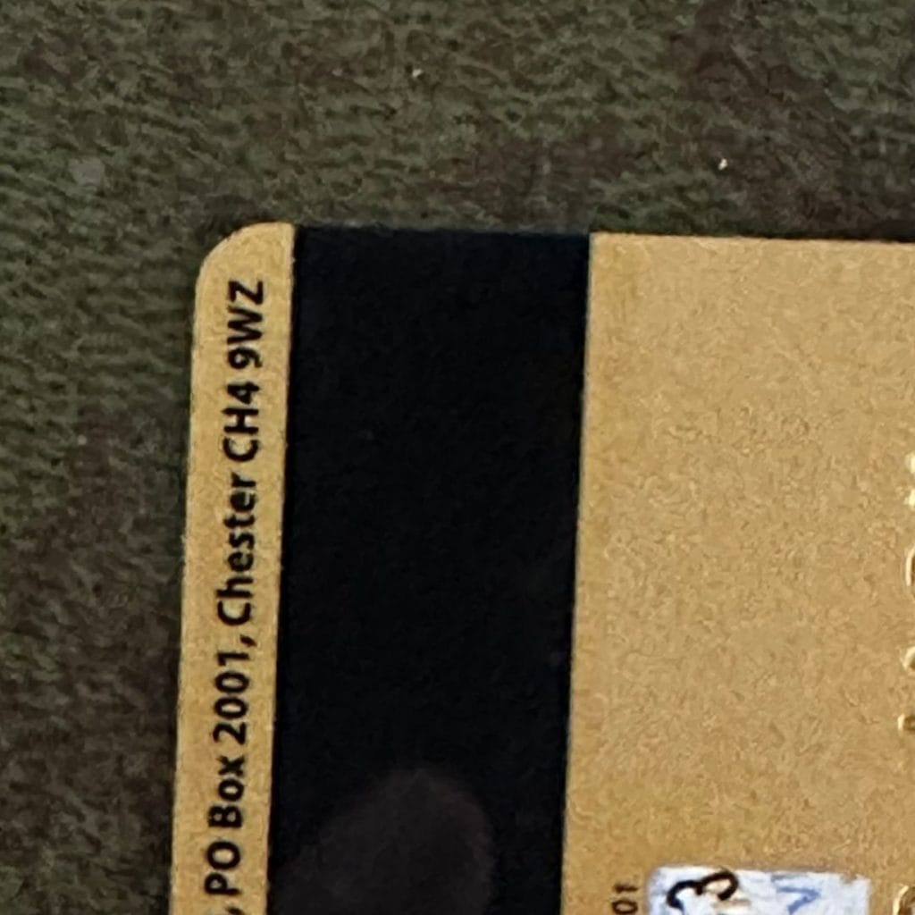 A card showing where the CVV would be, if you could see it.