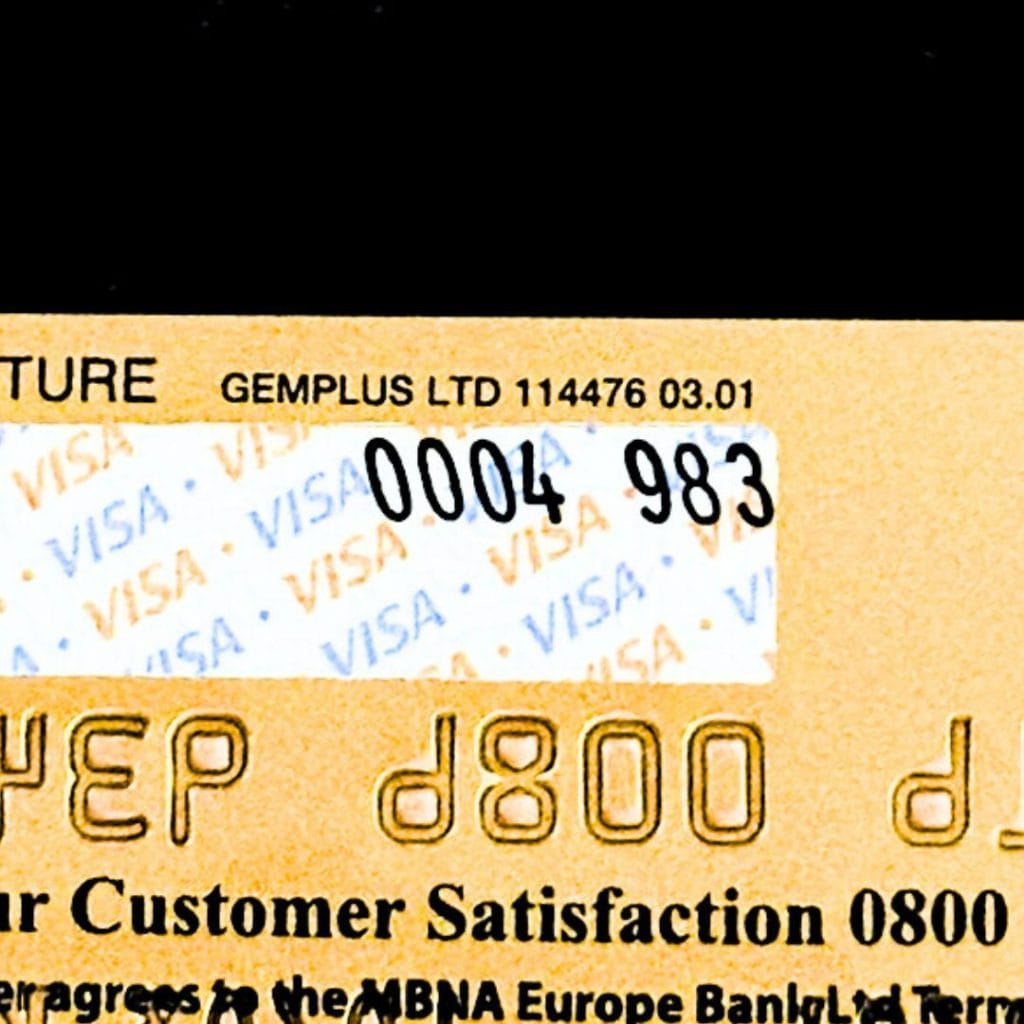 A card showing the CVV2 written on the signature panel.