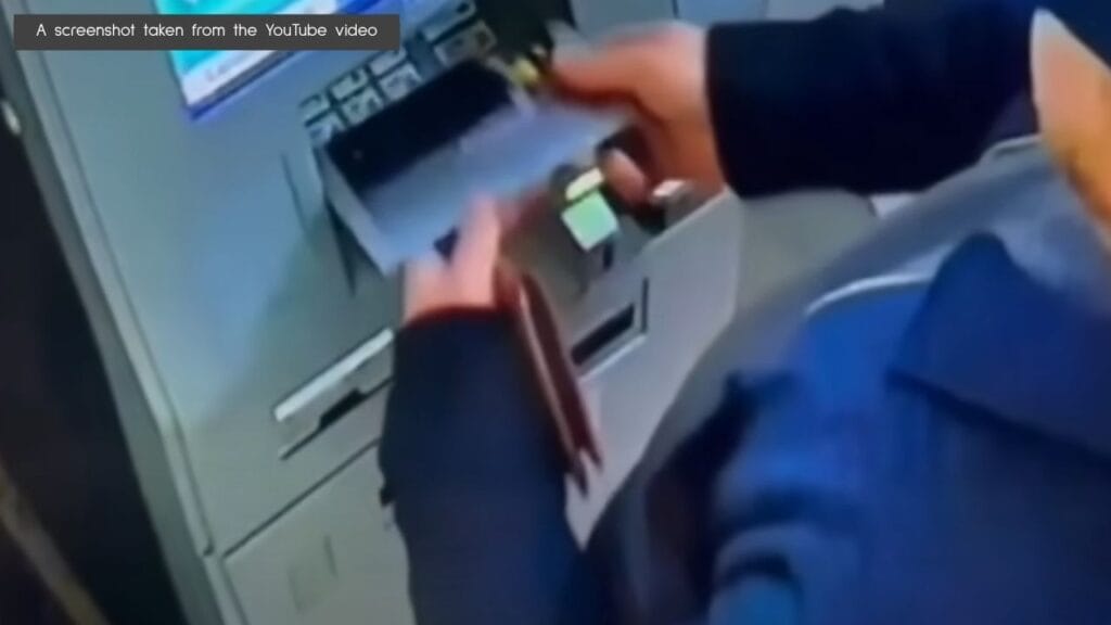 ATM Skimmer being inserted